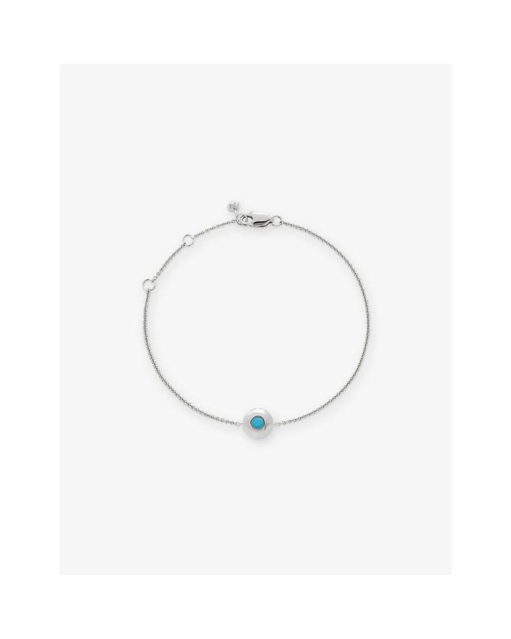 Monica Vinader White December Birthstone Sterling- And Chain Bracelet