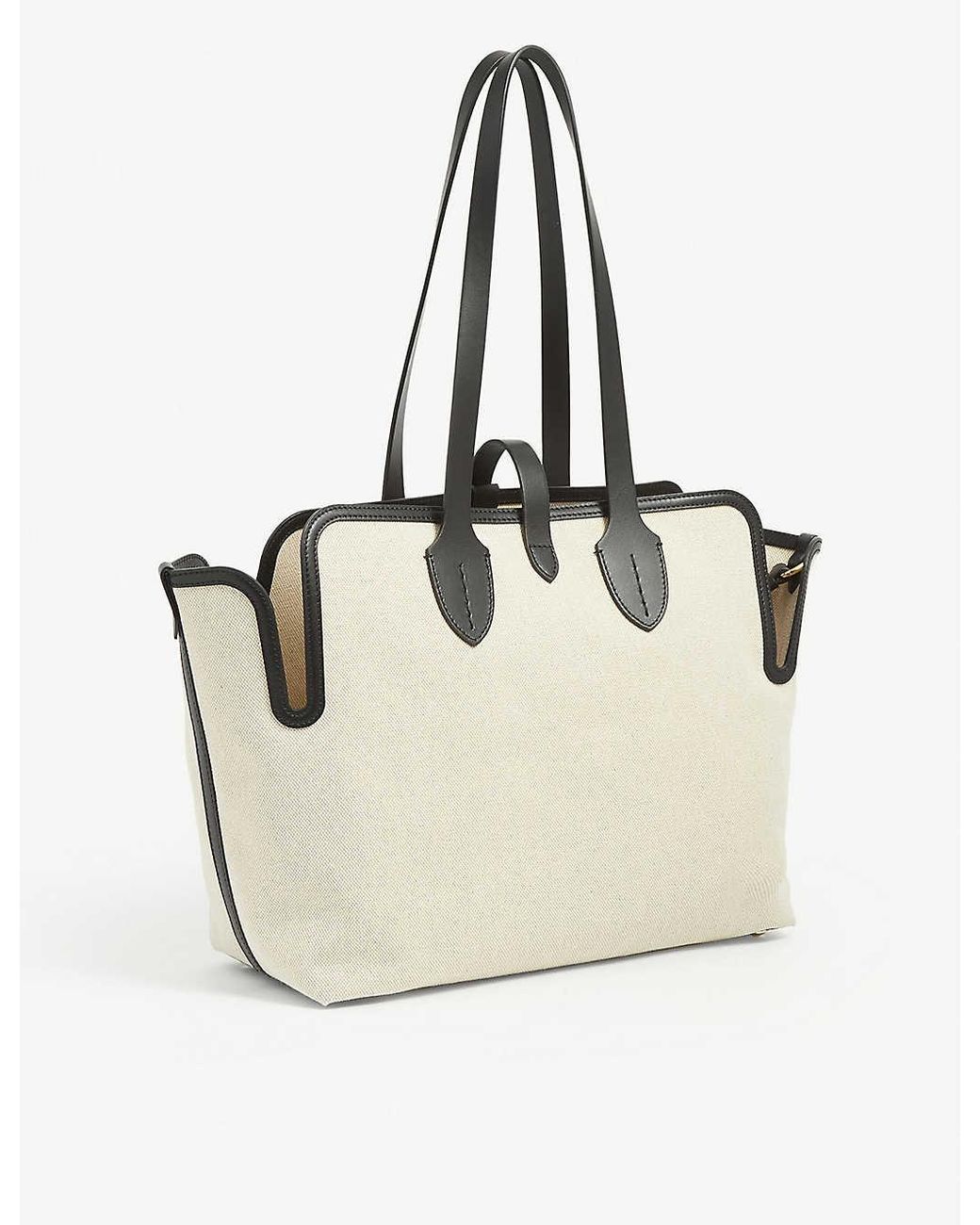 Burberry - Women's logo-print Small London Bag Tote - White - Cotton