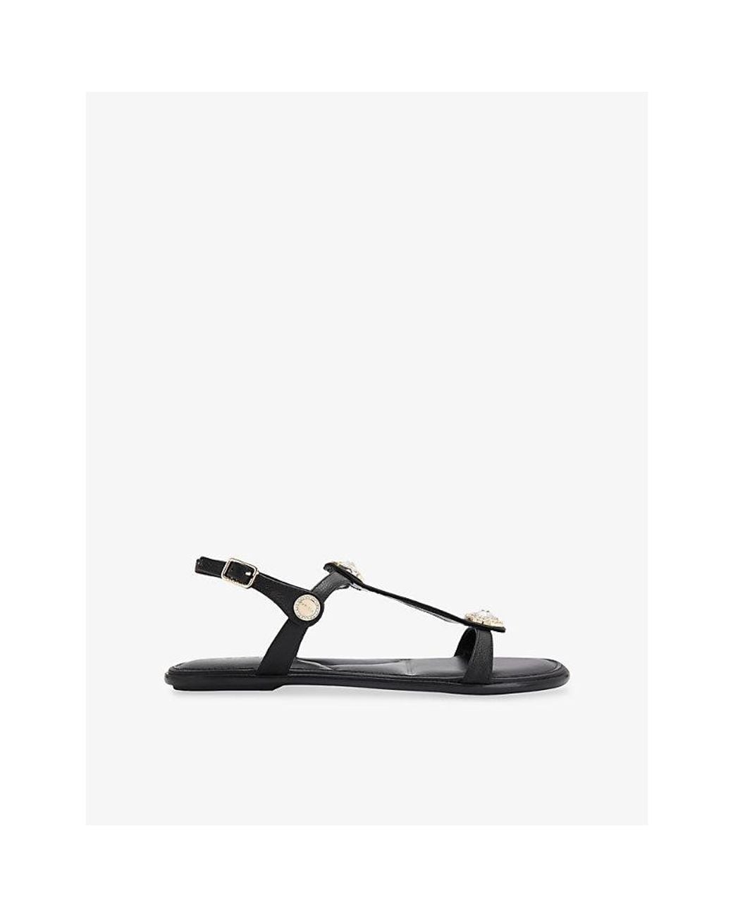 Carvela Kurt Geiger Black Amalia Wide-Fit Leather Sandals