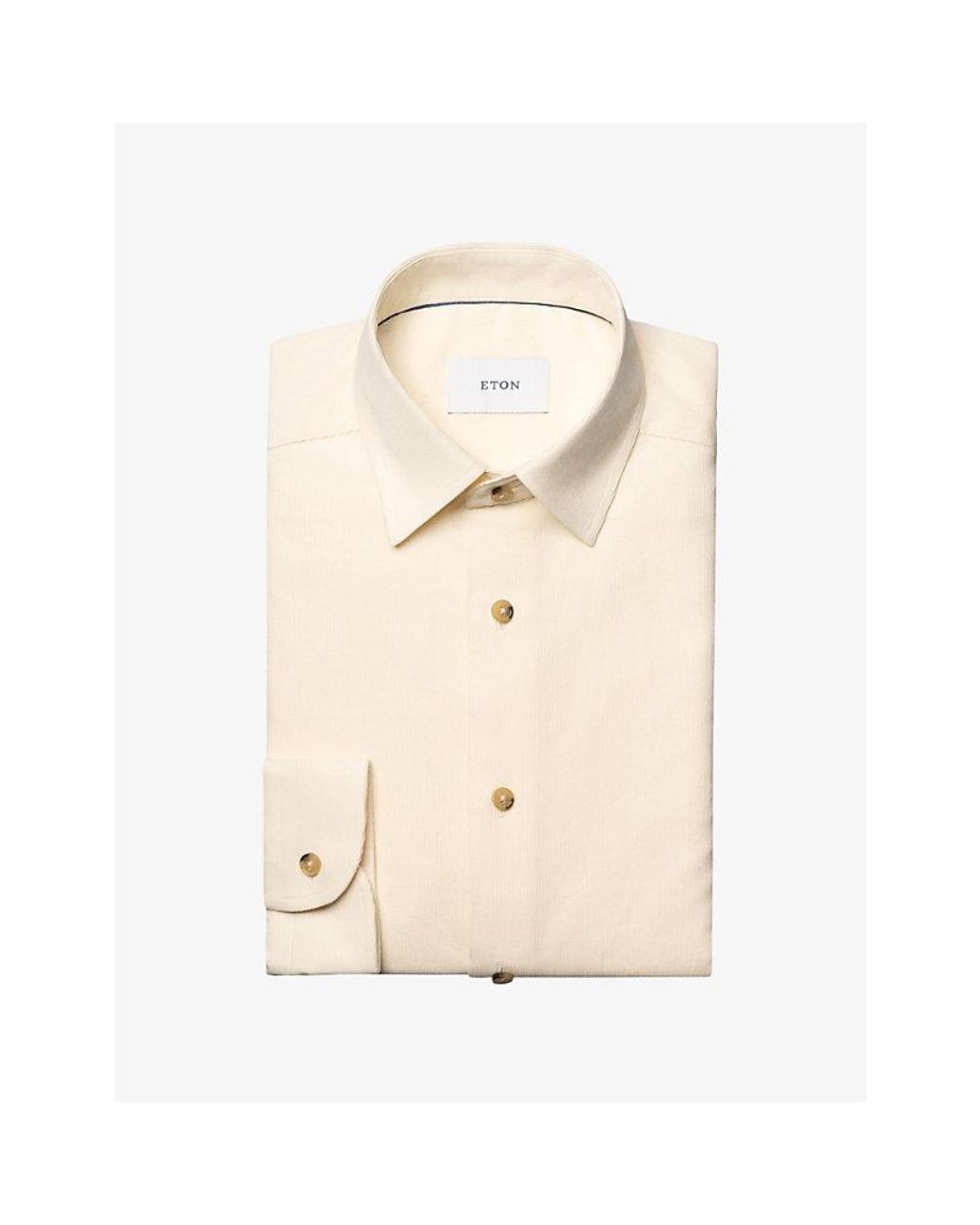 Eton of Sweden Natural Solid Corduroy Casual-Fit Cotton Shirt for men