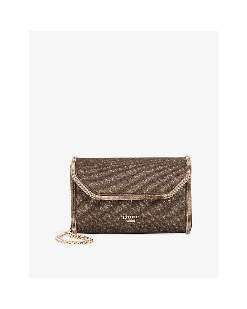 Dune Gray Bellini Woven Clutch Bag