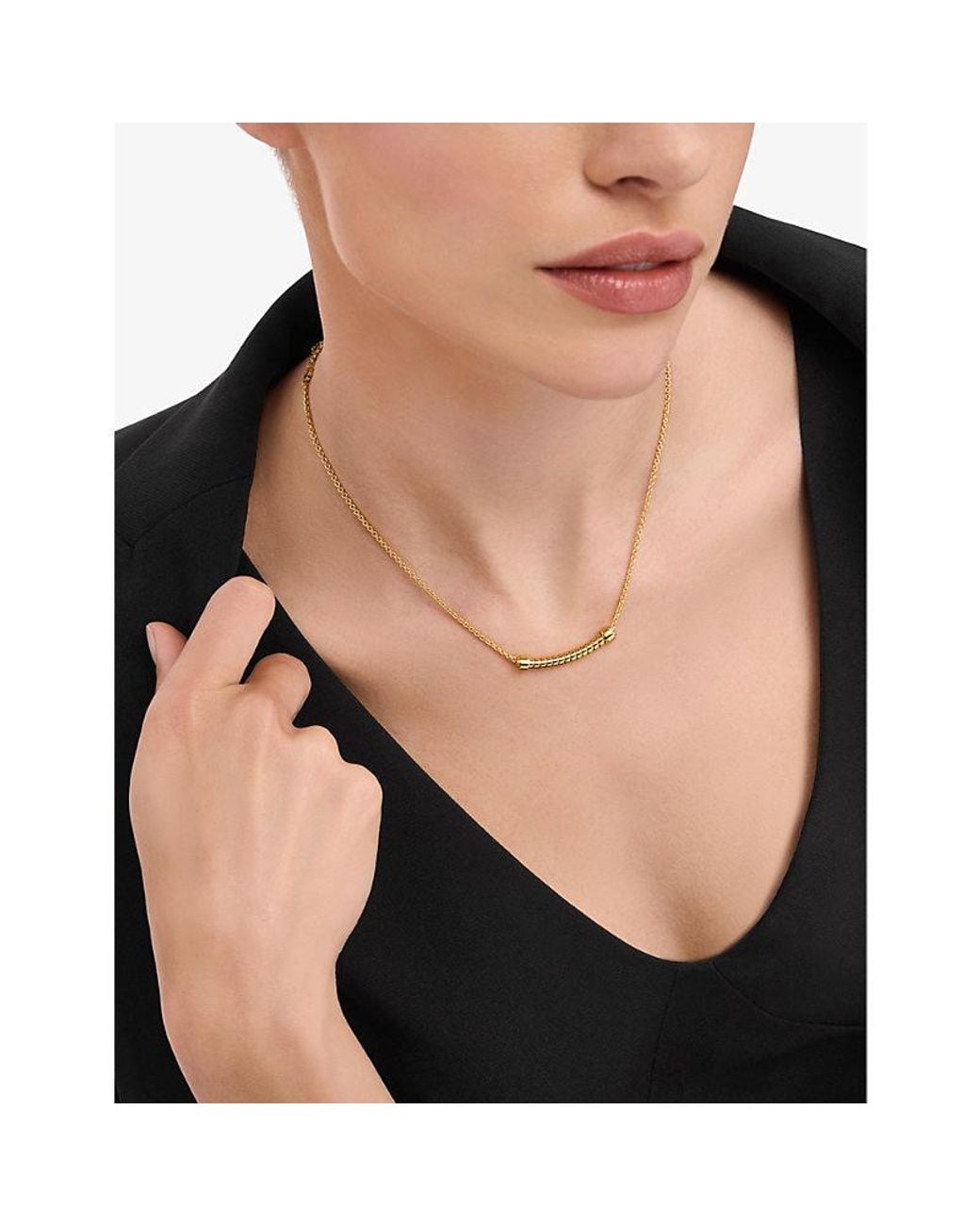 BVLGARI Metallic Tubogas 18Ct- Pendant Necklace