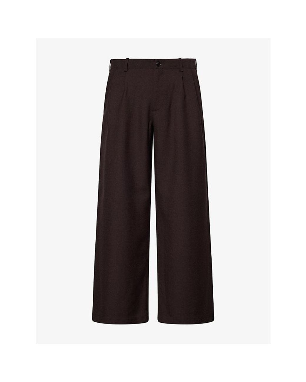 Our Legacy Brown Bridge Wide-Leg Wool Chinos for men