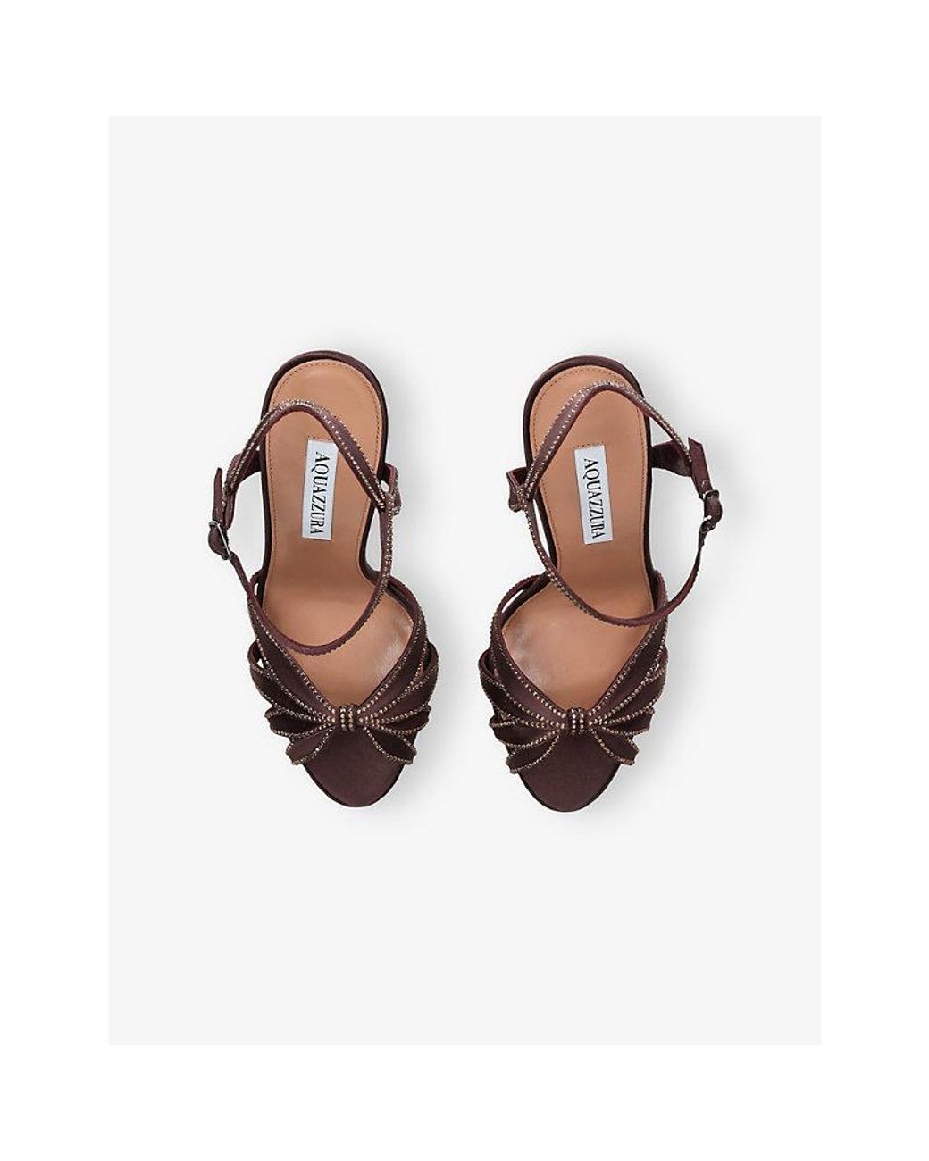 Aquazzura Brown Soulmate 130 Heeled Satin Sandals