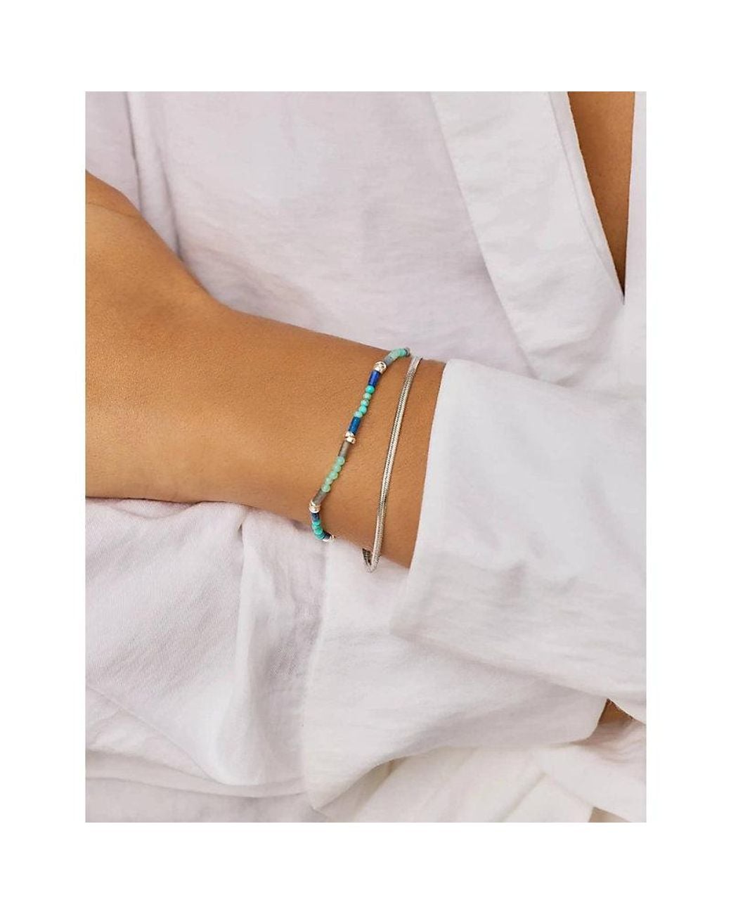 Missoma Blue Beaded Sterling- Plated Brass Bracelet