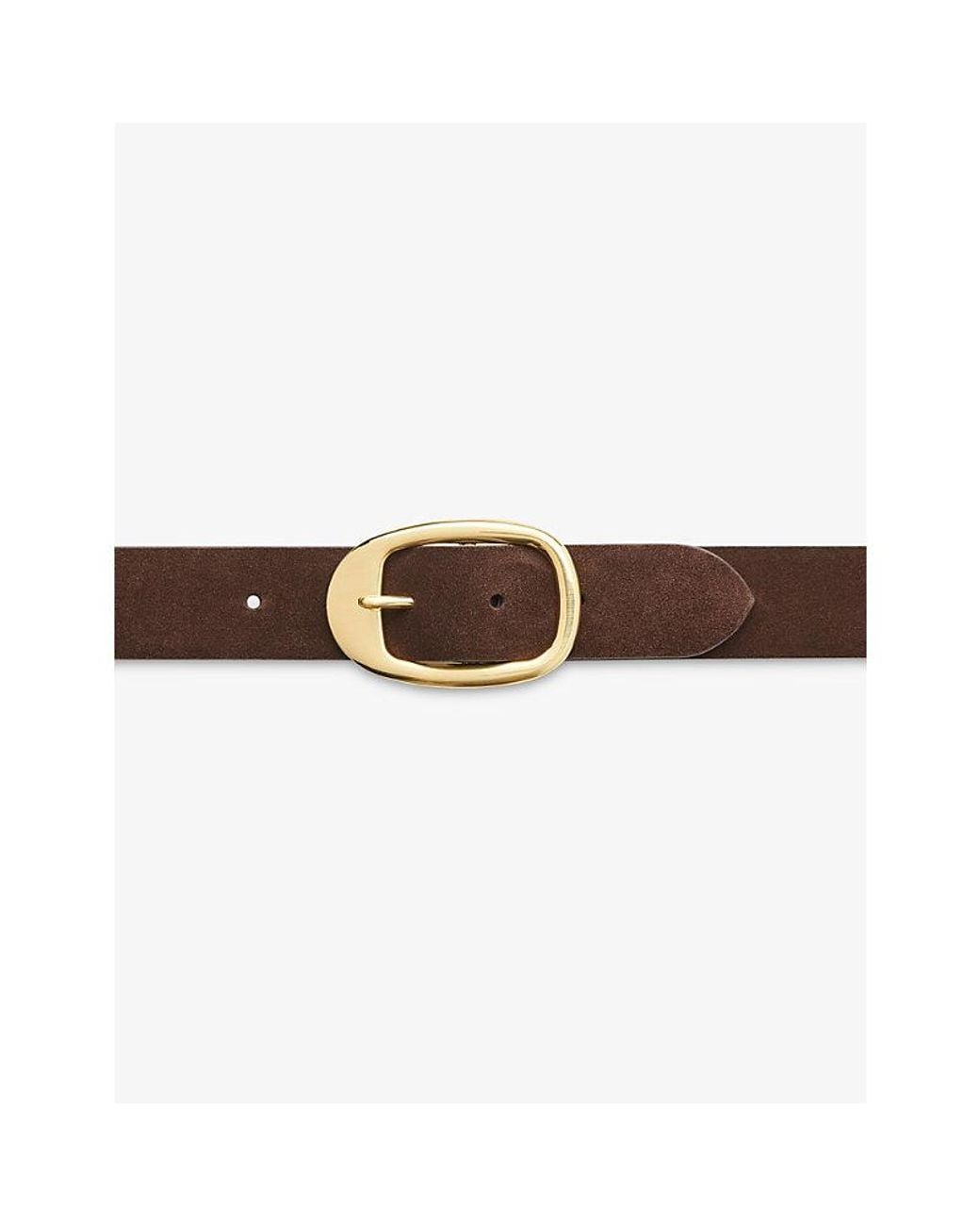 Whistles Brown Suede Buckle Belt