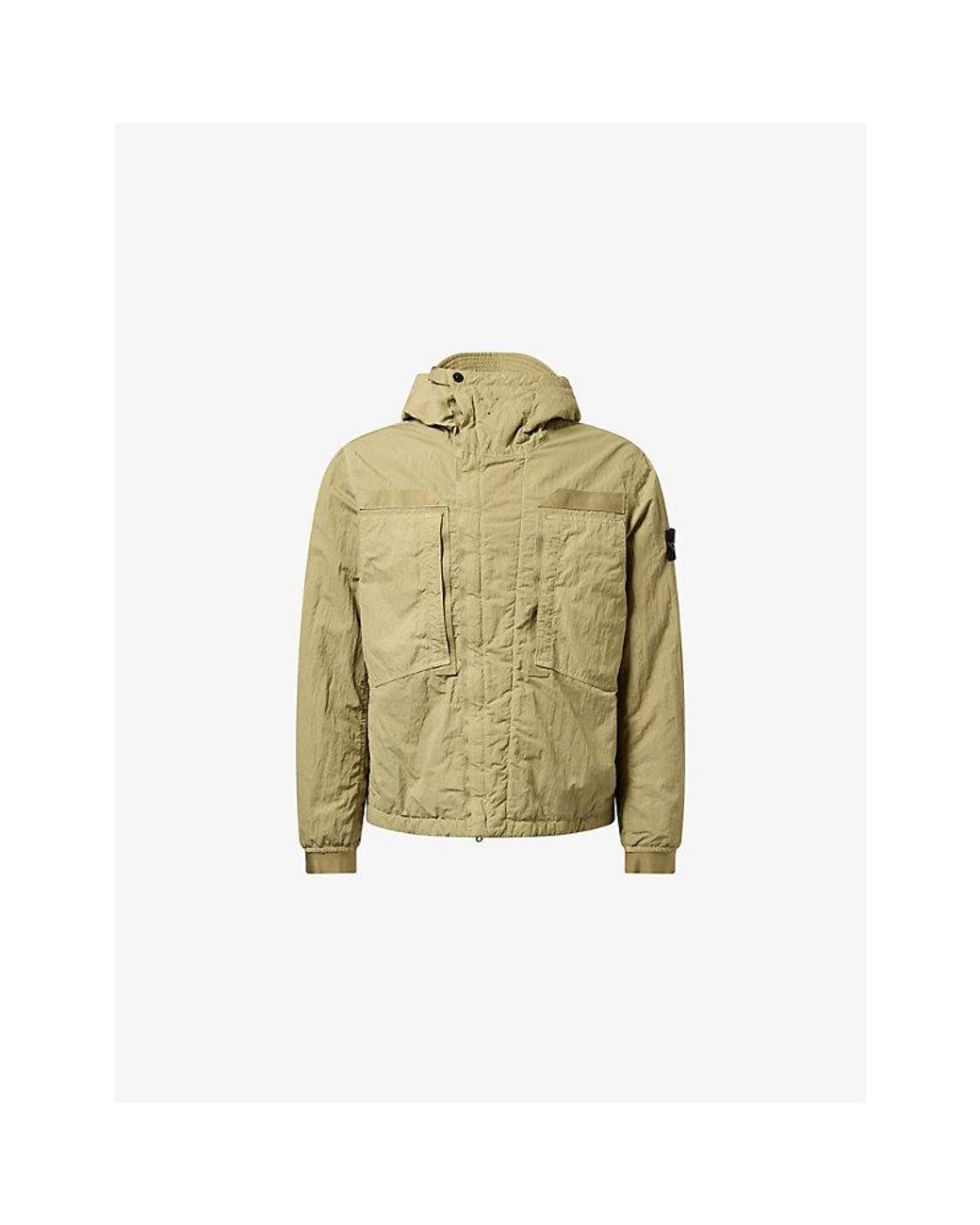 Stone Island Green Warp Rib Nylon-Tc Hooded Jacket for men