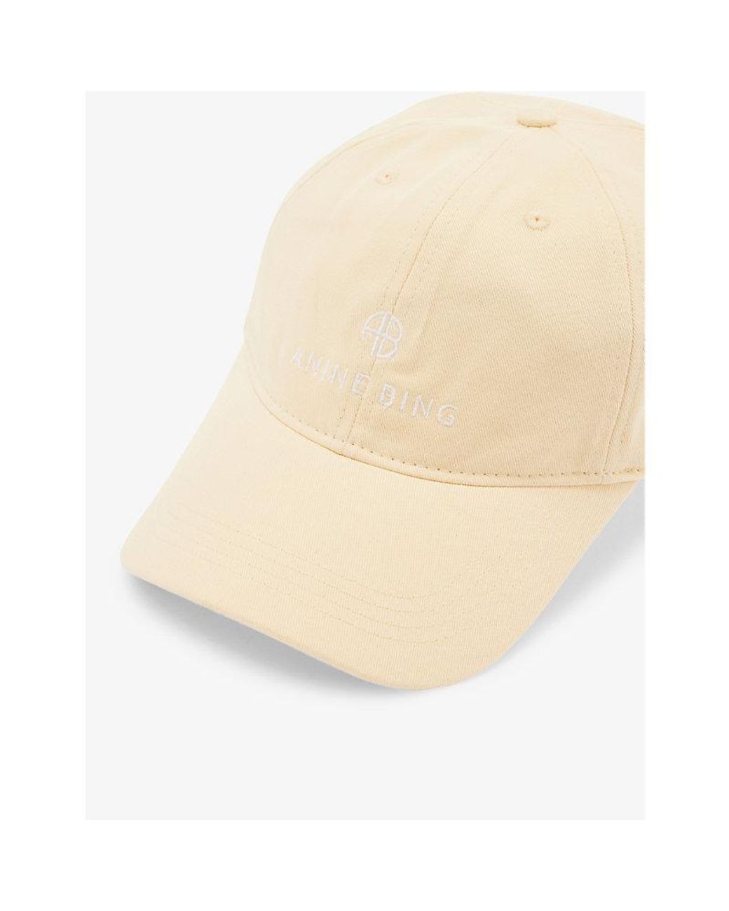 Anine Bing Jeremy Logo-embroidered Cotton Baseball Cap in Natural | Lyst