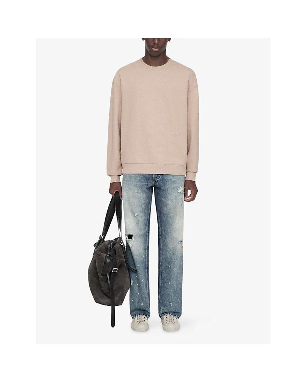 AllSaints Natural Aston Boxy Jersey Jumper for men
