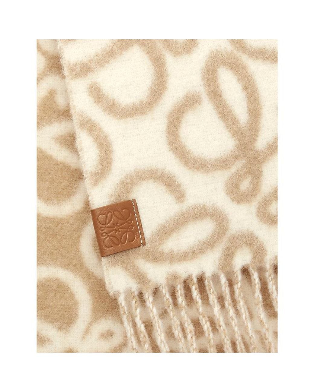 Loewe Natural Anagram-Patch Wool And Alpaca-Blend Scarf