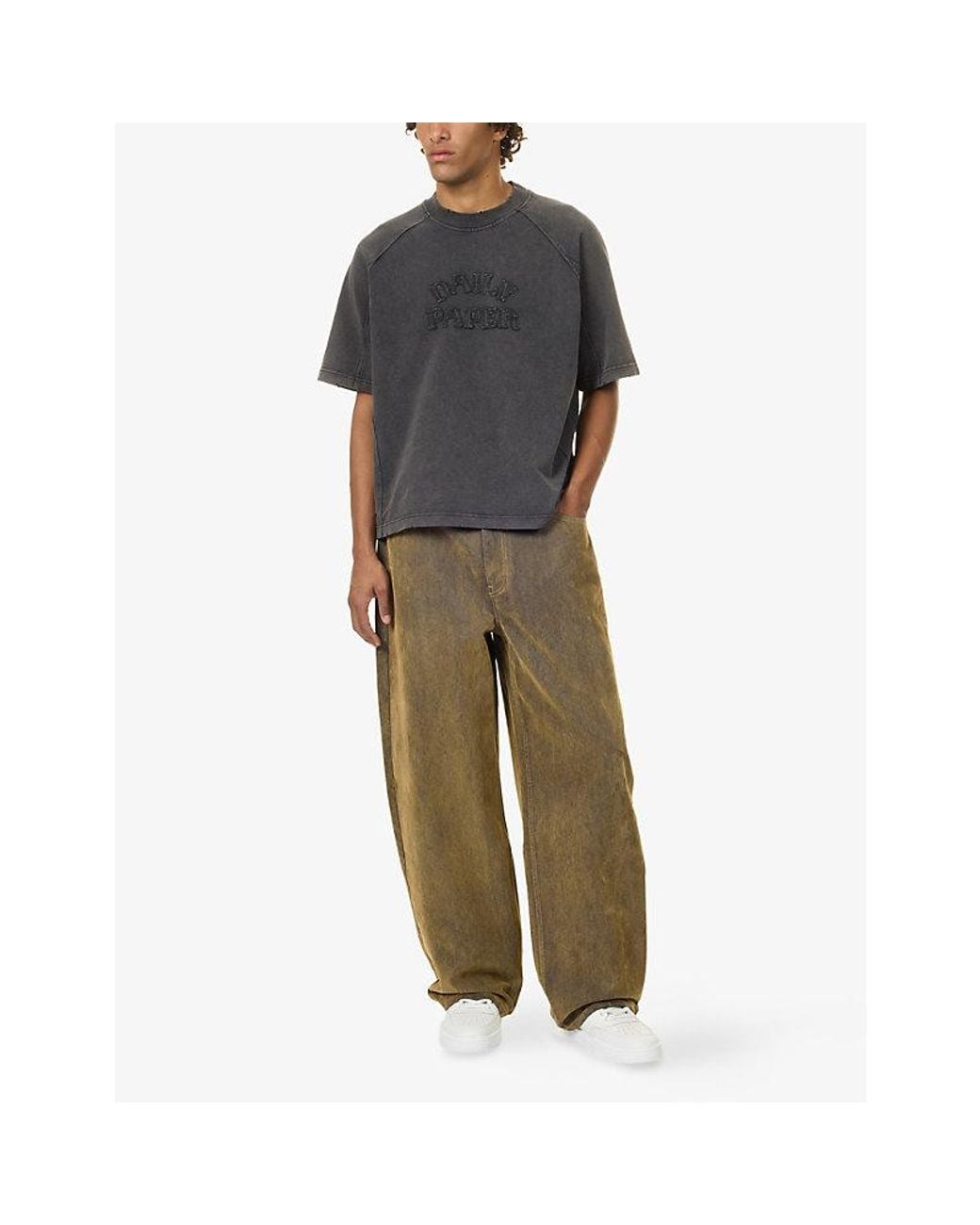 Daily Paper Natural Velvet Shield Wide-Leg Denim Jeans for men