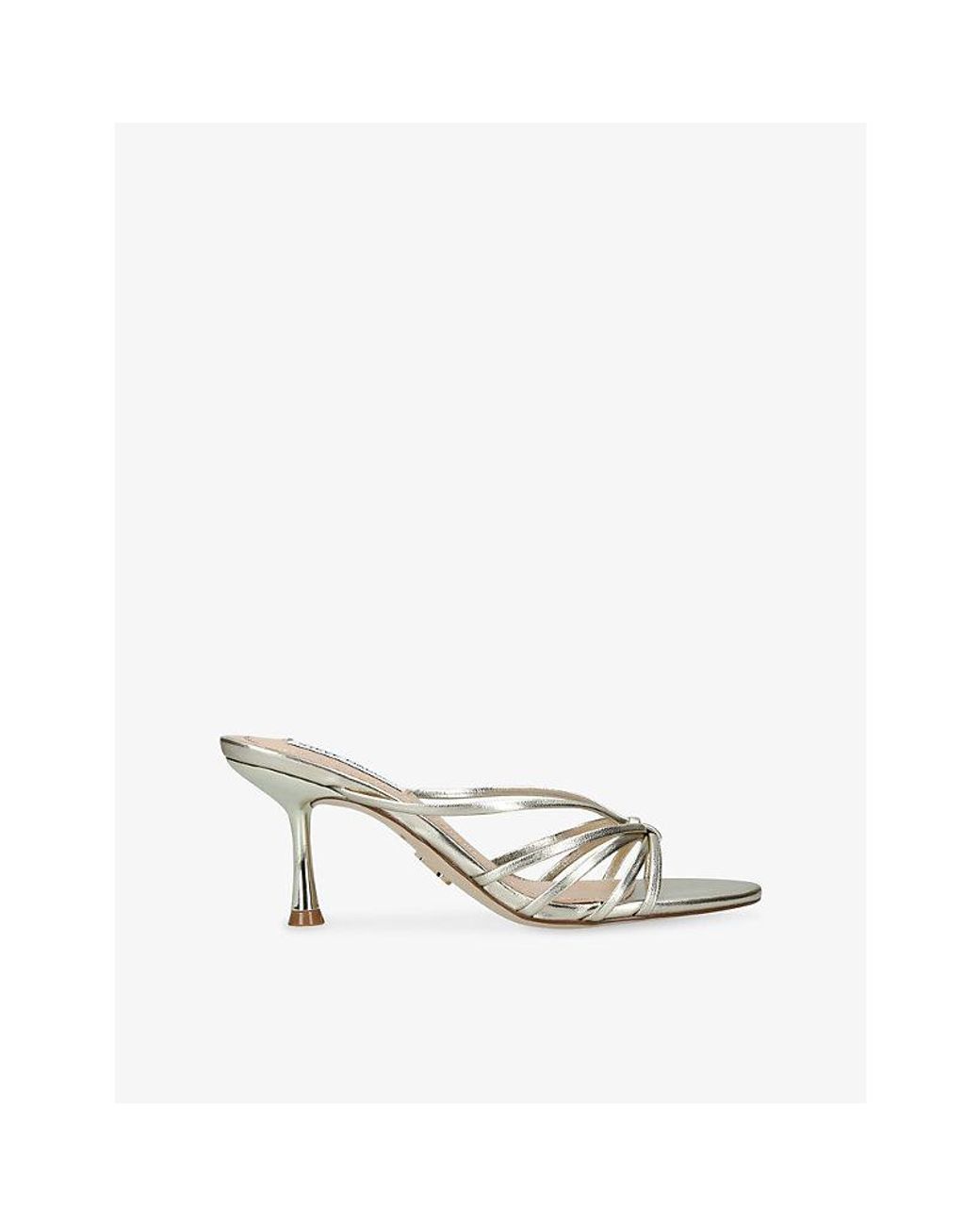 Steve Madden White Edna Heeled Leather Sandals