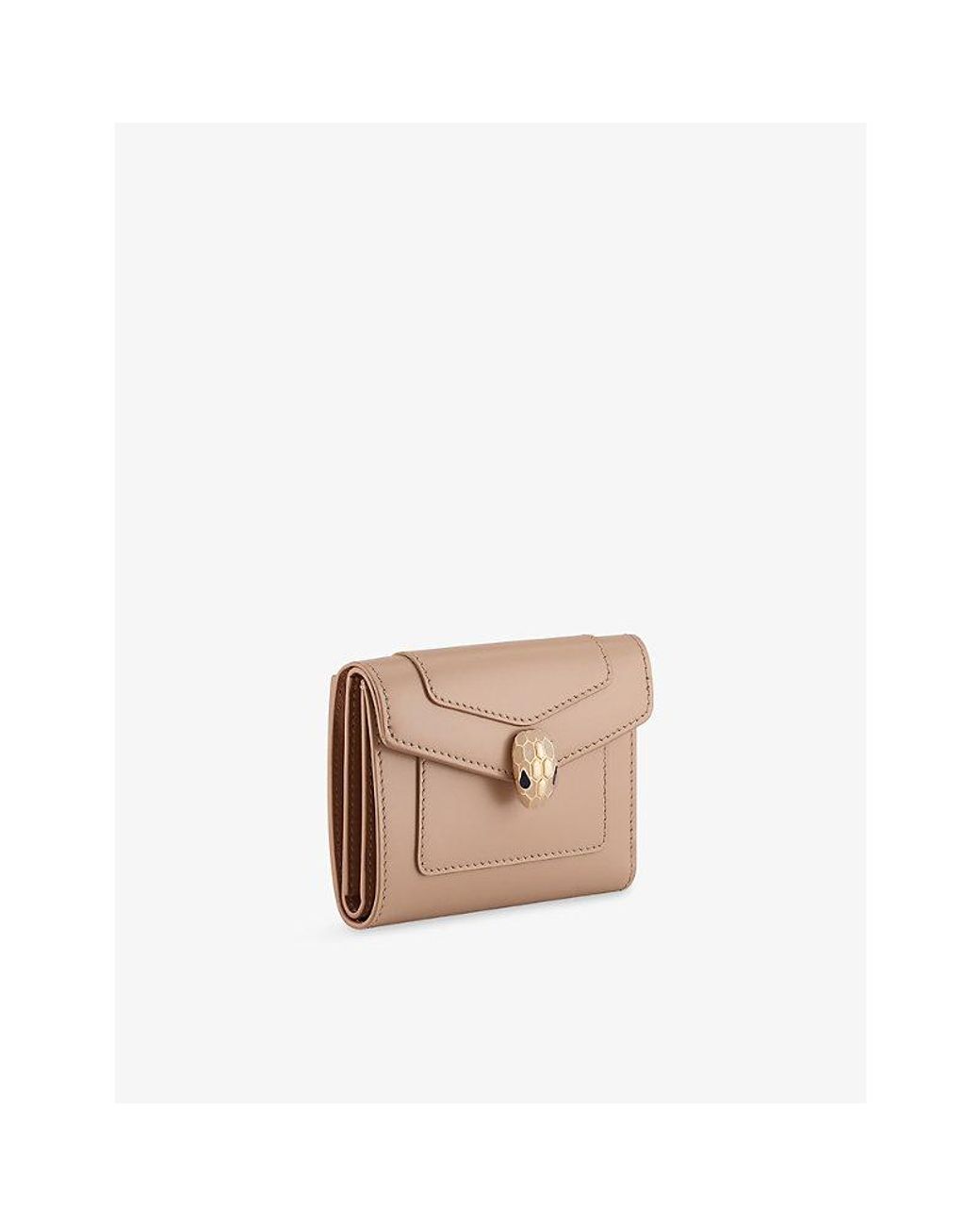 BVLGARI Pink Serpenti Forever Compact Leather Wallet