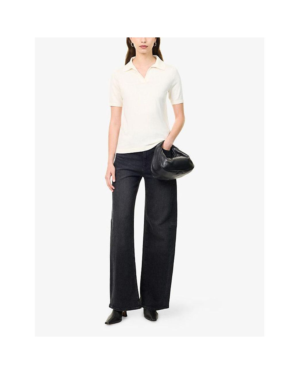 PAIGE Blue Arellia Skimmer Barrel-Leg Denim Jeans