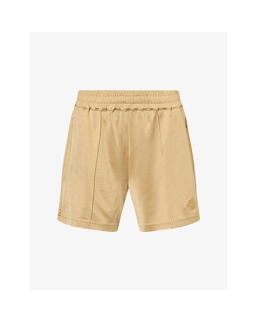 Jay3Lle Natural Brand-Patch Jersey Shorts