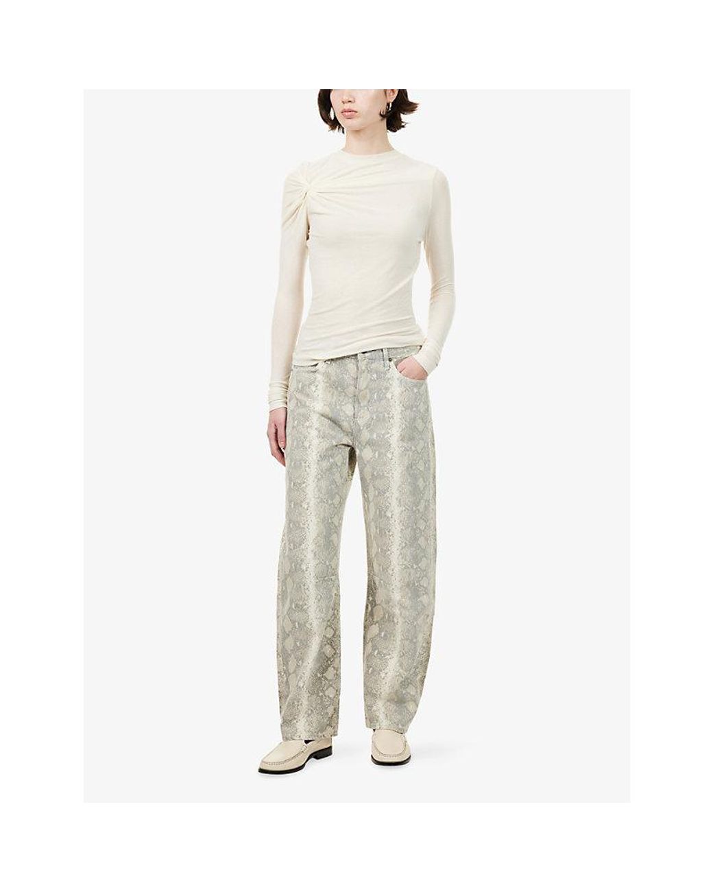 Citizens of Humanity Gray Miro-Print Denim Jeans
