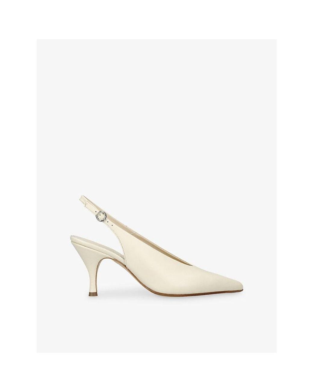 Aeyde White Carla 75 Leather Pumps