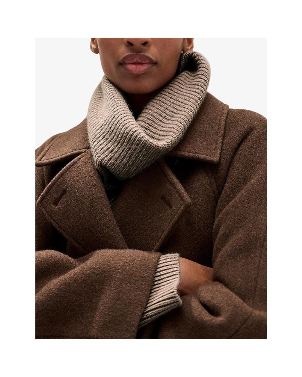 The White Company Gray Ribbed Wool And Cashmere-Blend Snood