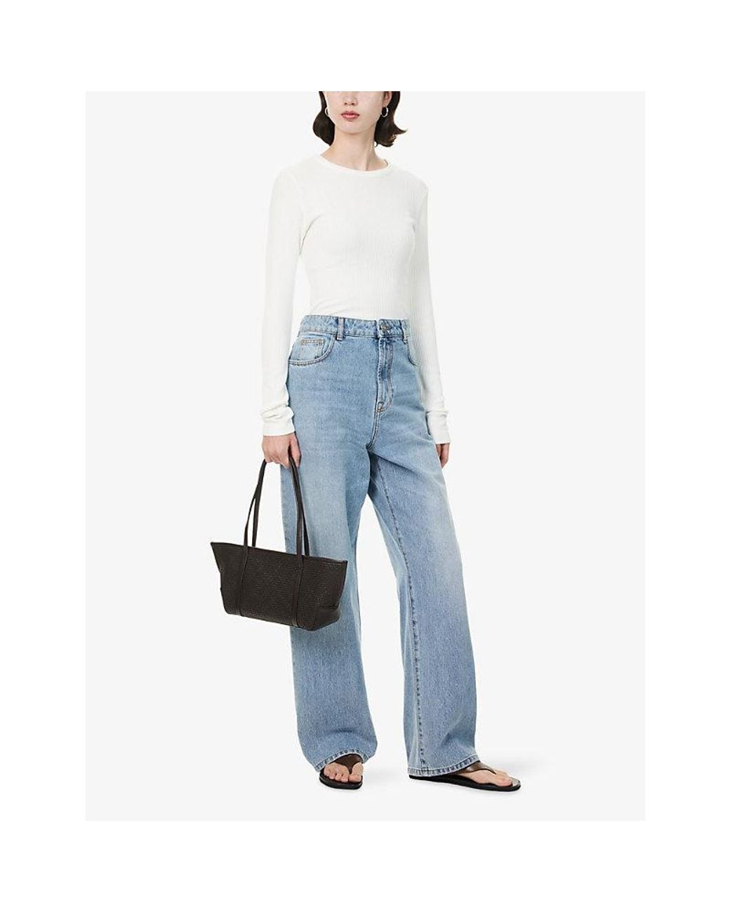 Citizens of Humanity White Bina Long-Sleeve Ribbed Knit Top
