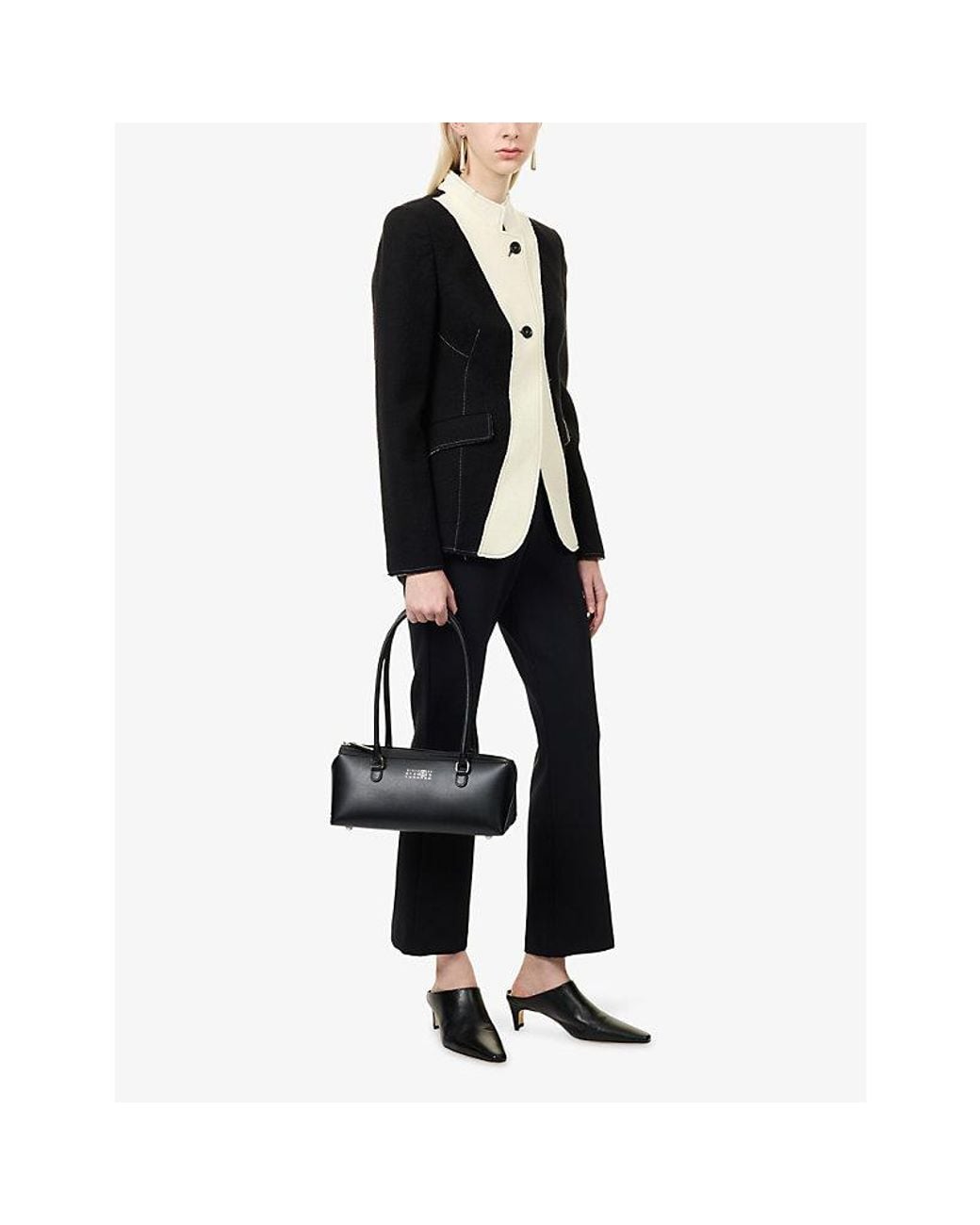 Ashlyn Blue Sio Contrast Short Wool Jacket