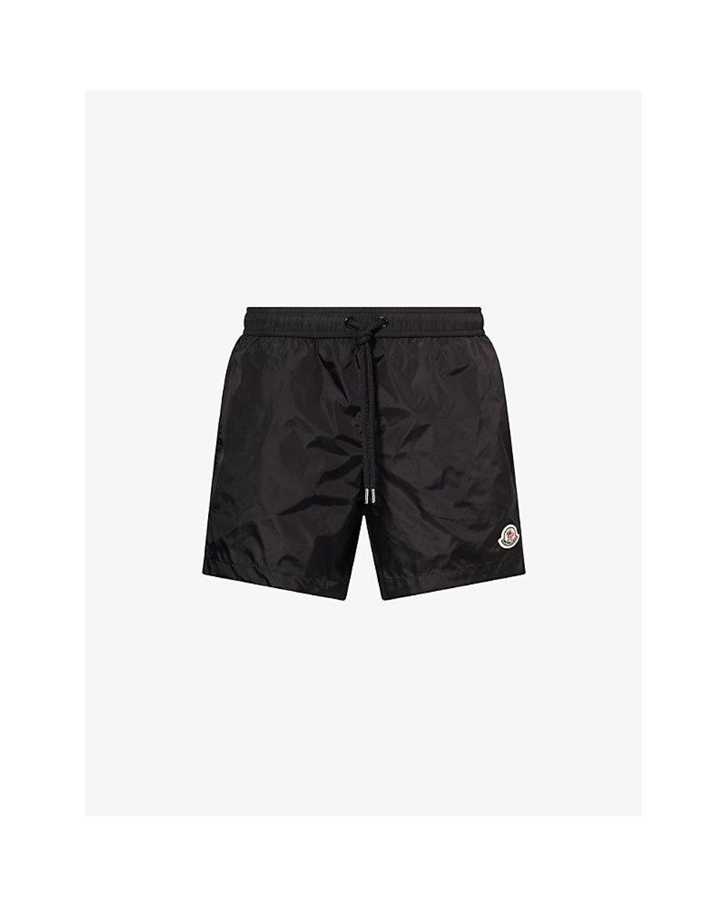 Moncler Black Brand-Badge Swim Shorts for men