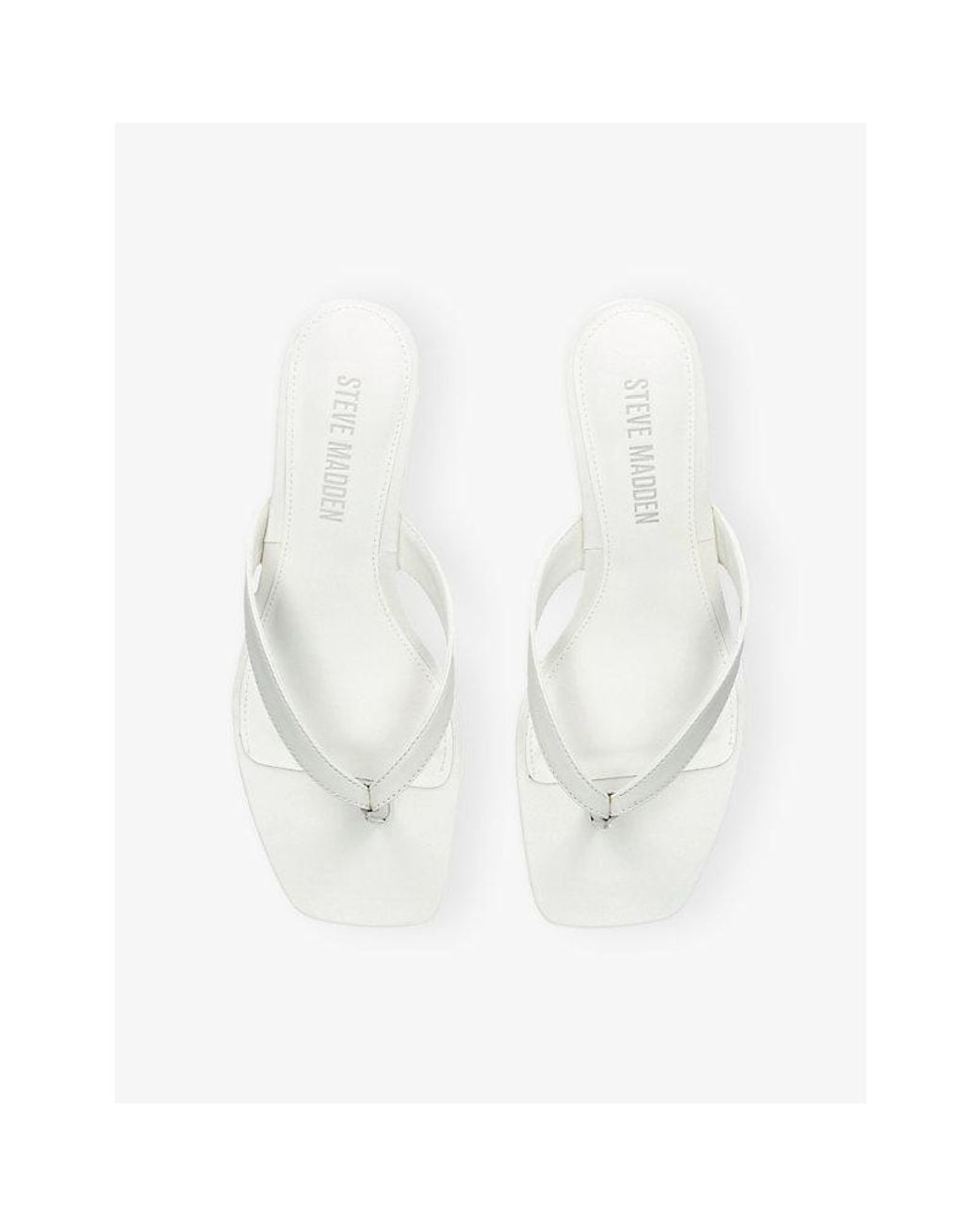 Steve Madden White Tracie Leather Heeled Sandals