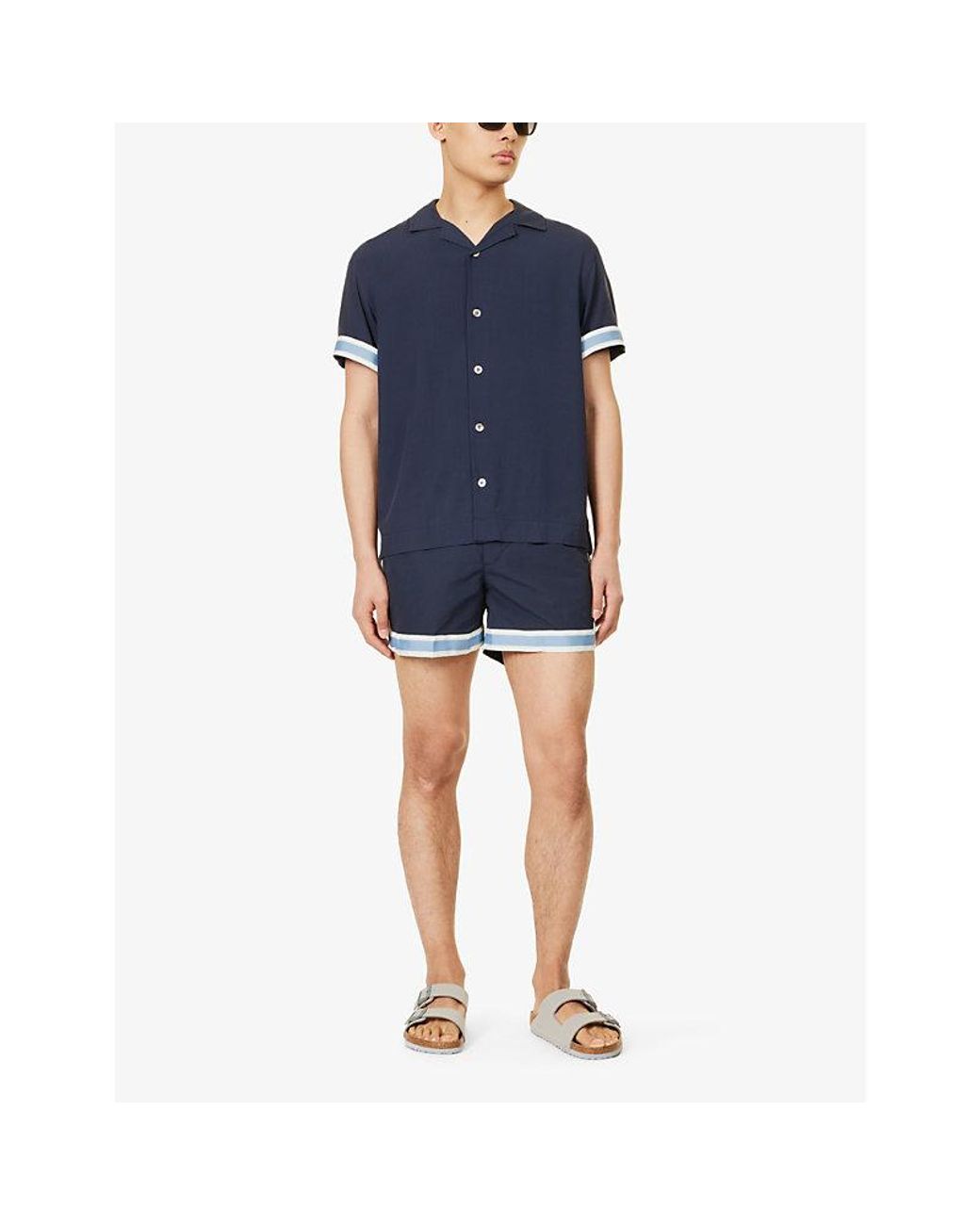 CHE Blue Valbonne Relaxed-Fit Woven Shirt for men