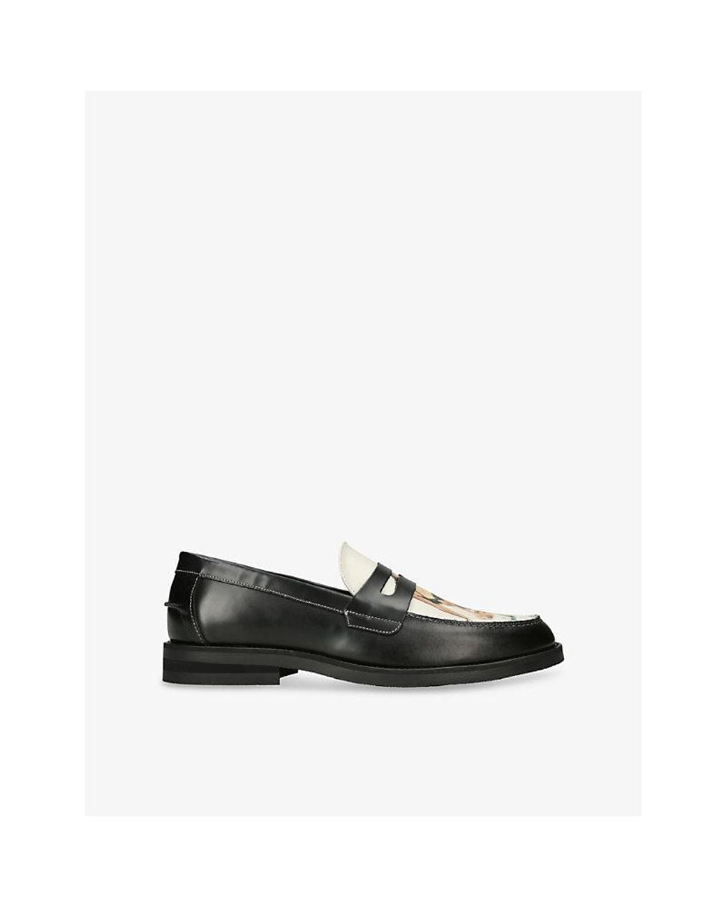 Duke & Dexter Black Wilde Pin Up Ii Leather Penny Loafers for men