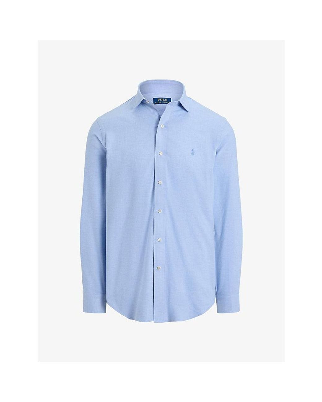 Polo Ralph Lauren Blue Logo-Embroidered Perfect-Fit Cotton-Blend Shirt for men