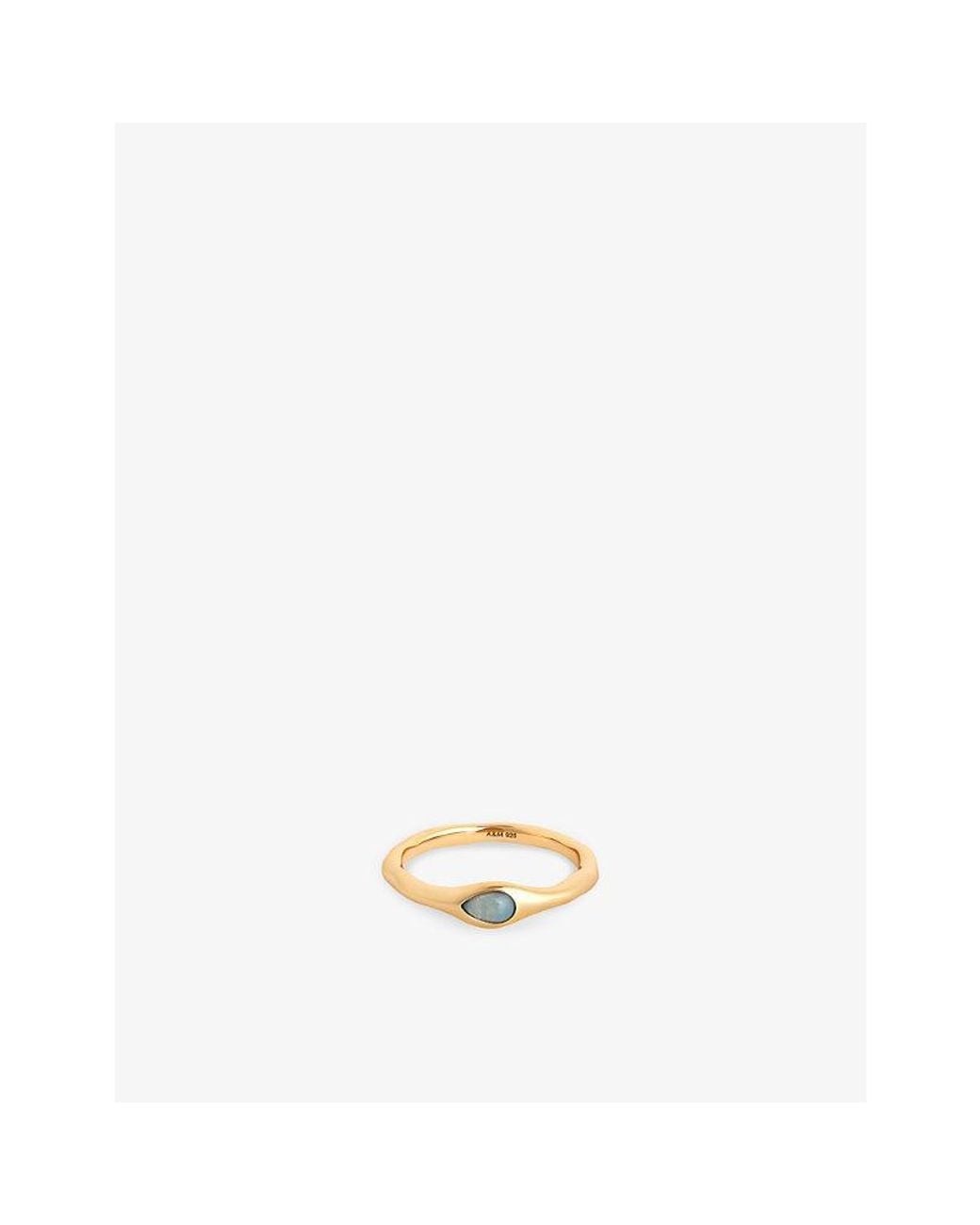 Astrid & Miyu Metallic Opal Pear 18Ct-Plated Sterling- And Nano-Gem Cocktail Ring