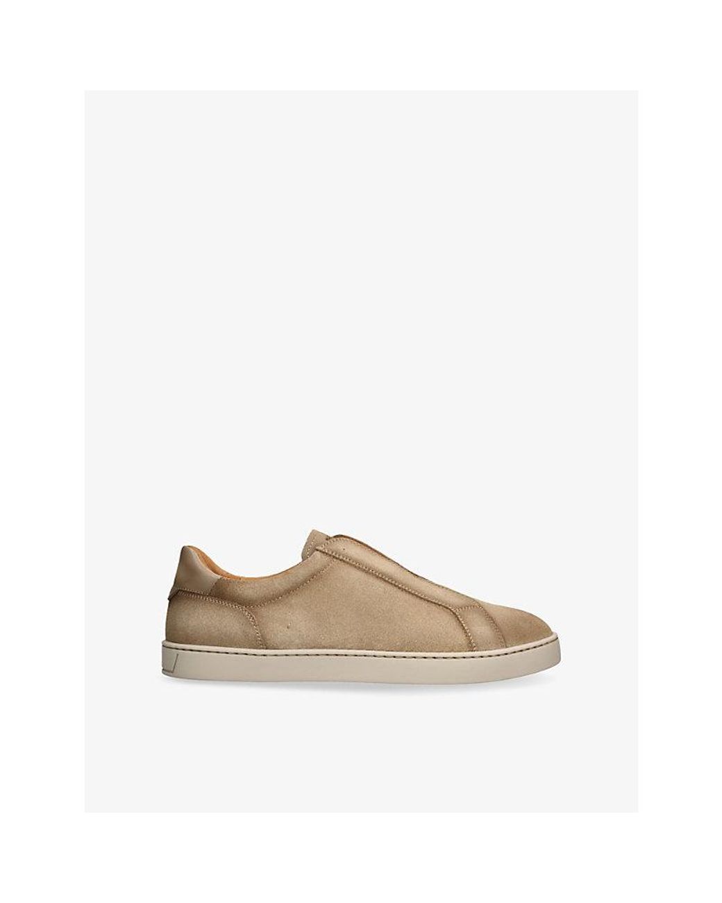 Magnanni Shoes Natural Laceless Suede Low-Top Trainers for men