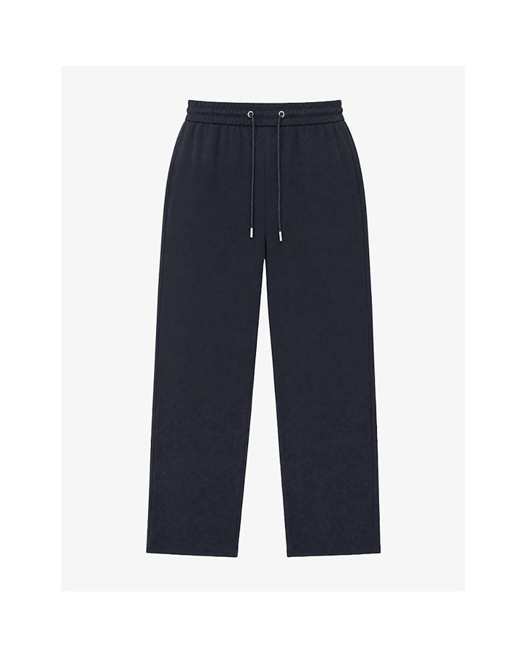 The Kooples Blue Drawstring-Waist Straight-Leg Woven Trousers for men
