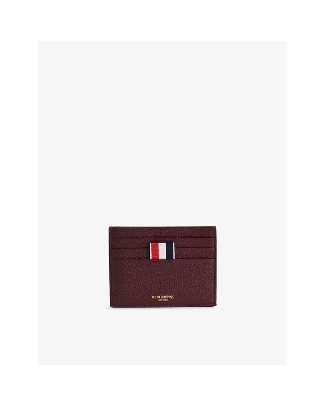 Thom Browne Purple Grained-Leather Card Holder for men
