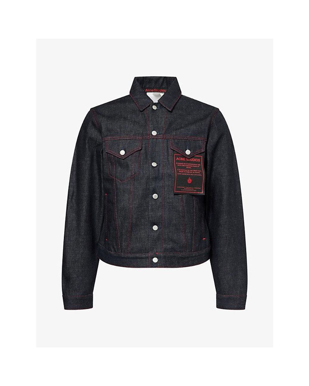 Acne Black Re-Edition Distressed Denim Jacket for men