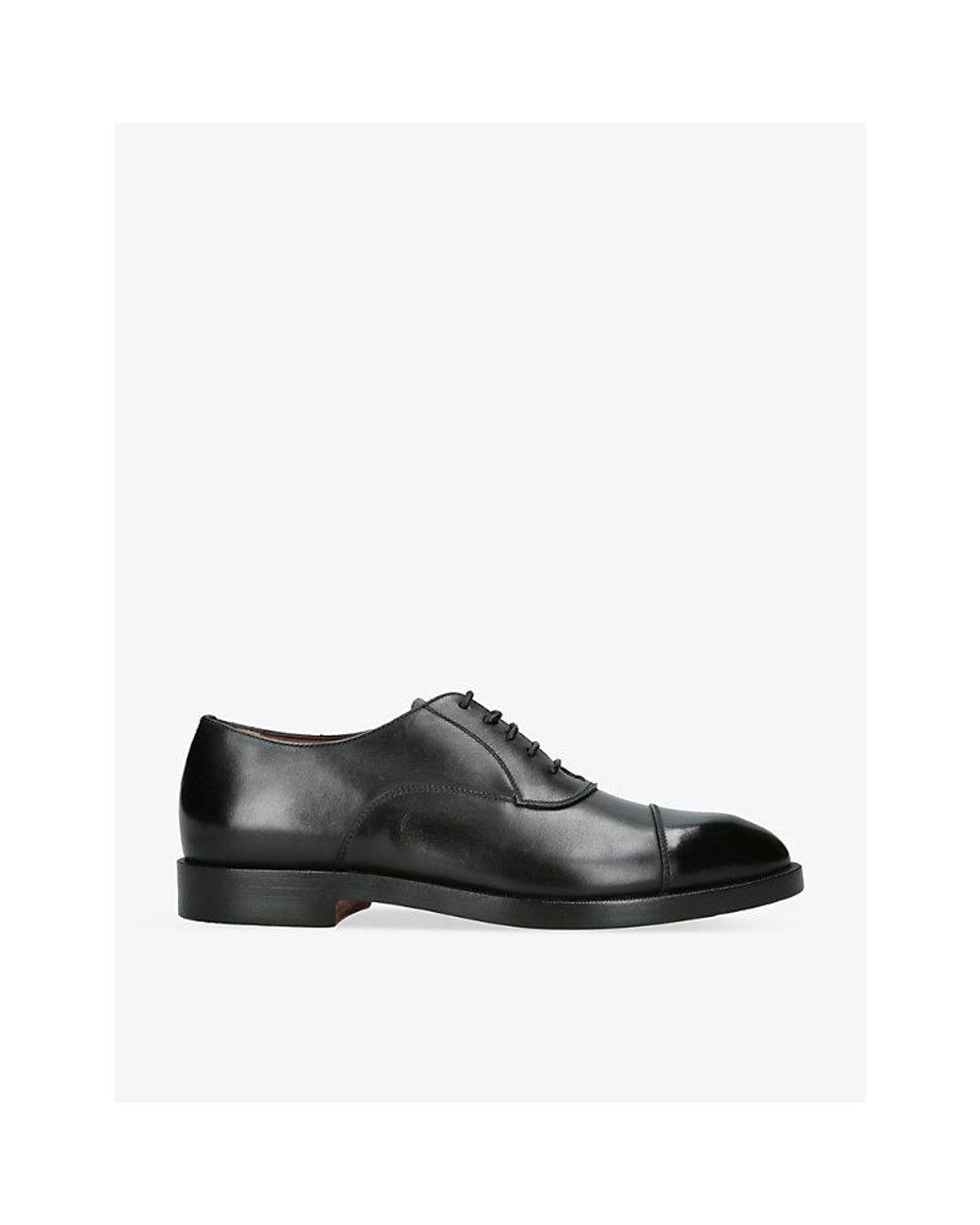 Zegna Black Torino Tonal-Stitching Leather Oxford Shoes for men
