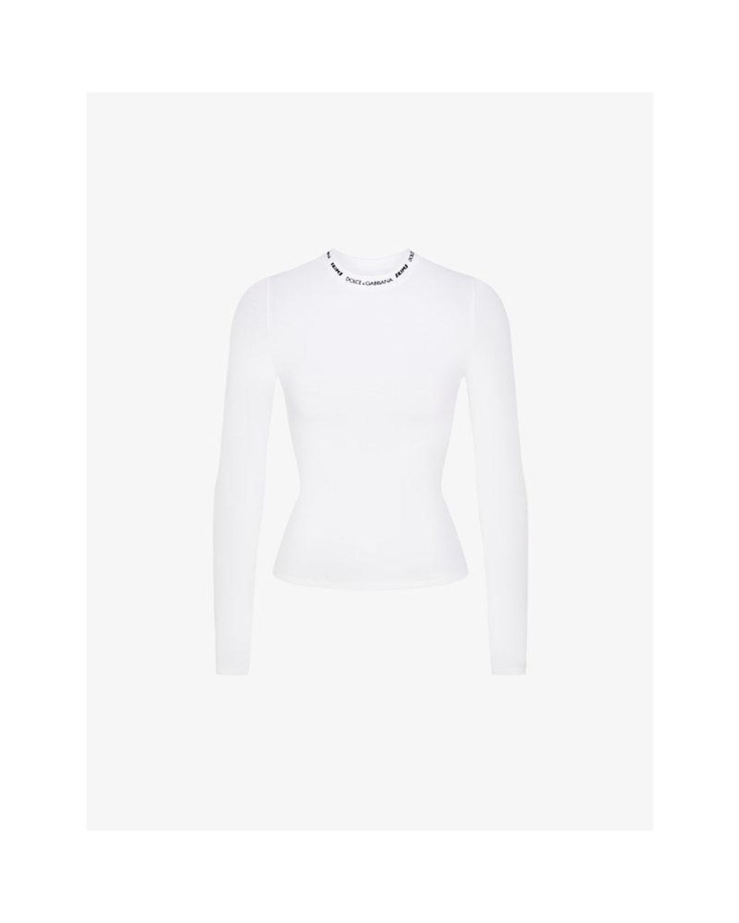 DOLCE&GABBANA ×SKIMS ホワイトタンクトップXS Skims Dolce & Gabbana X Logo-Patch Cropped Stretch-Cotton Top in