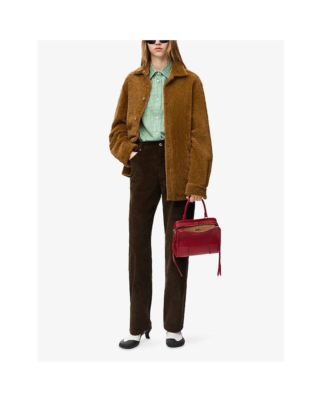 Loewe Brown Ribbed Relaxed-Fit Shearling-Corduroy Overshirt