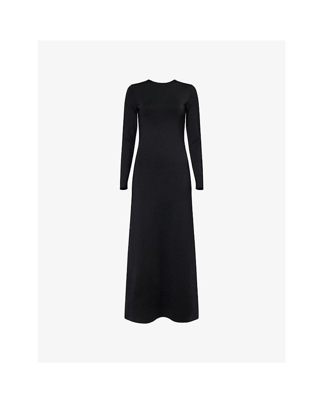 Bottega Veneta Black Open-Back Chain-Embellished Stretch-Woven Midi Dress