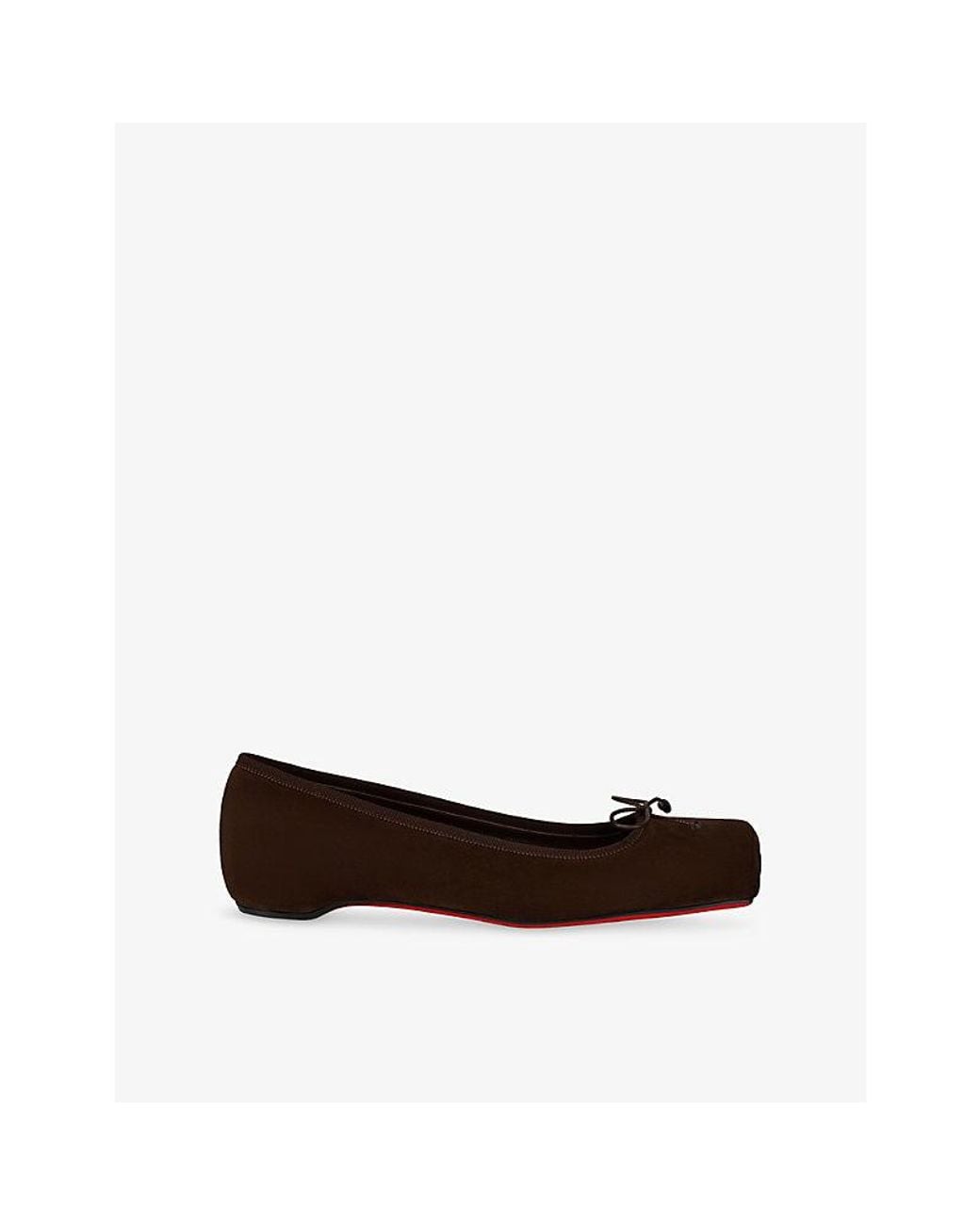 Christian Louboutin Brown Cassia Nodo Suede Ballet Flats