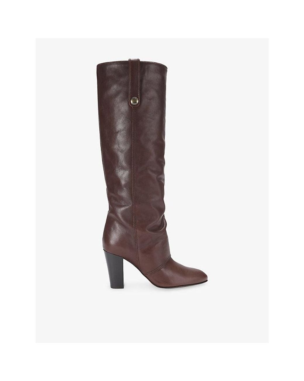 Chloé Brown Anouk Leather Heeled Knee-High Boots