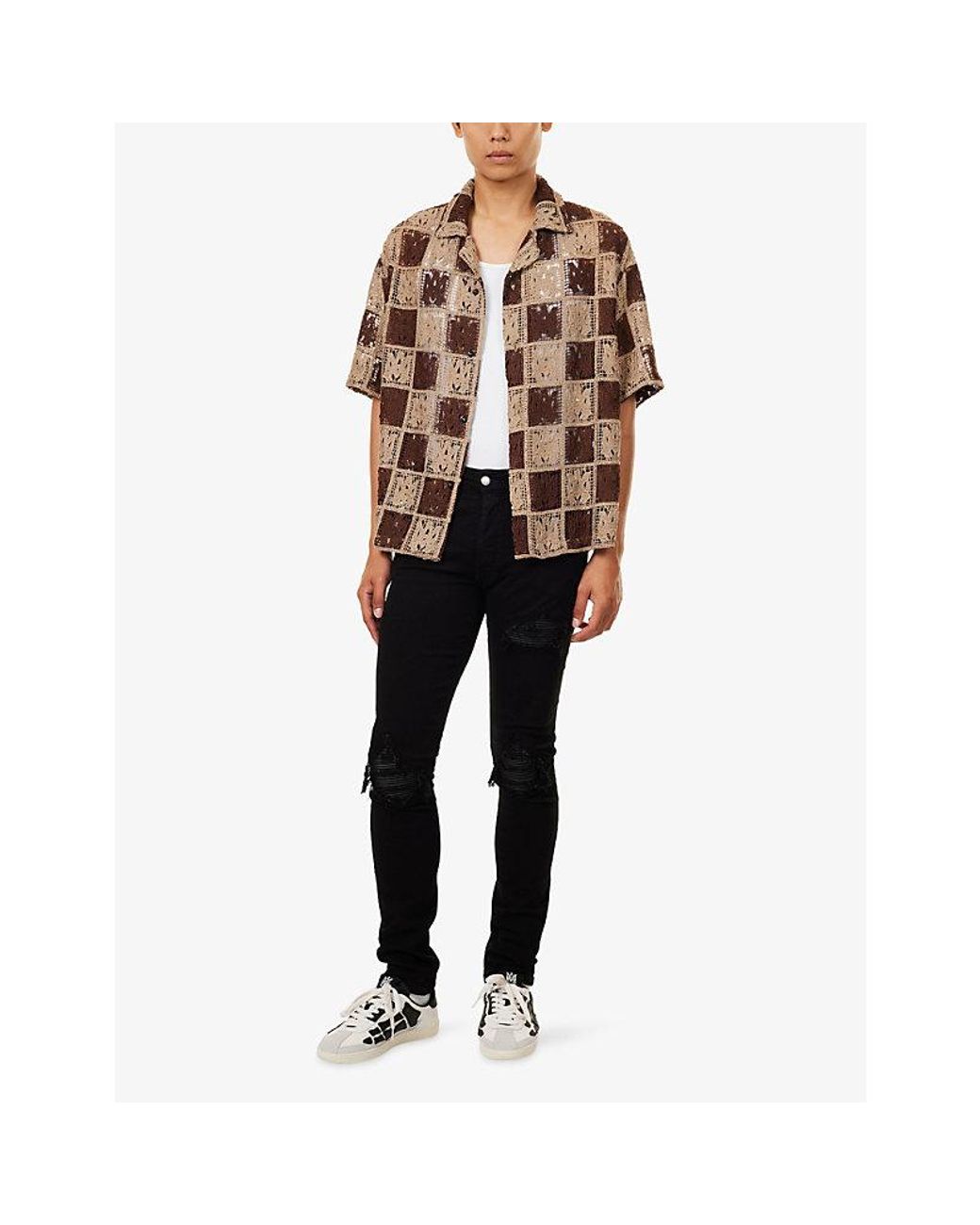 Amiri Black Mx1 Distressed Skinny Jeans for men