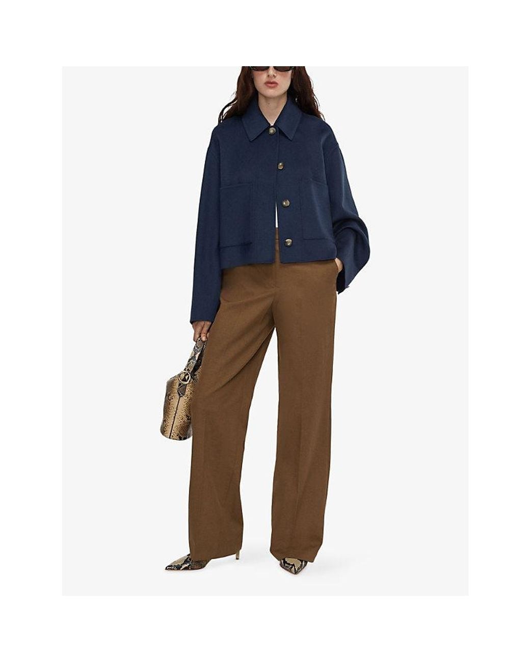 Joseph Blue Kalaa Double-Face Wool And Silk-Blend Jacket
