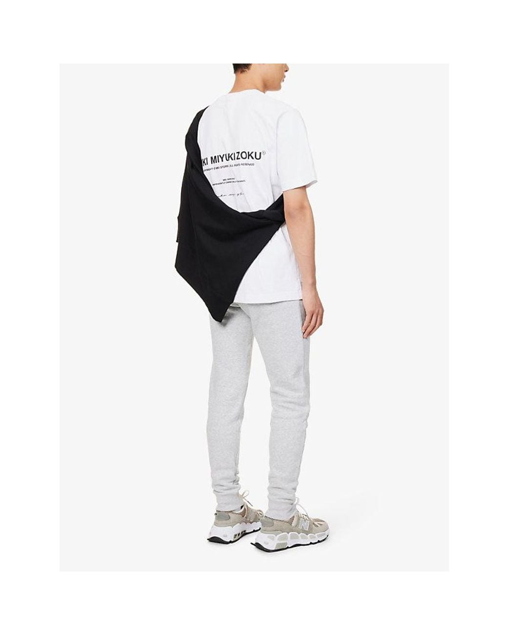 MKI Miyuki-Zoku White Design Studio Brand-Print Organic-Cotton Jersey T-Shirt for men