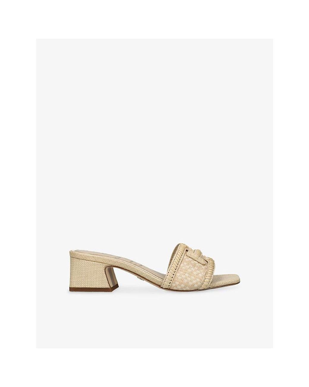 Sam Edelman Natural Waylon Playa Woven Heeled Mules