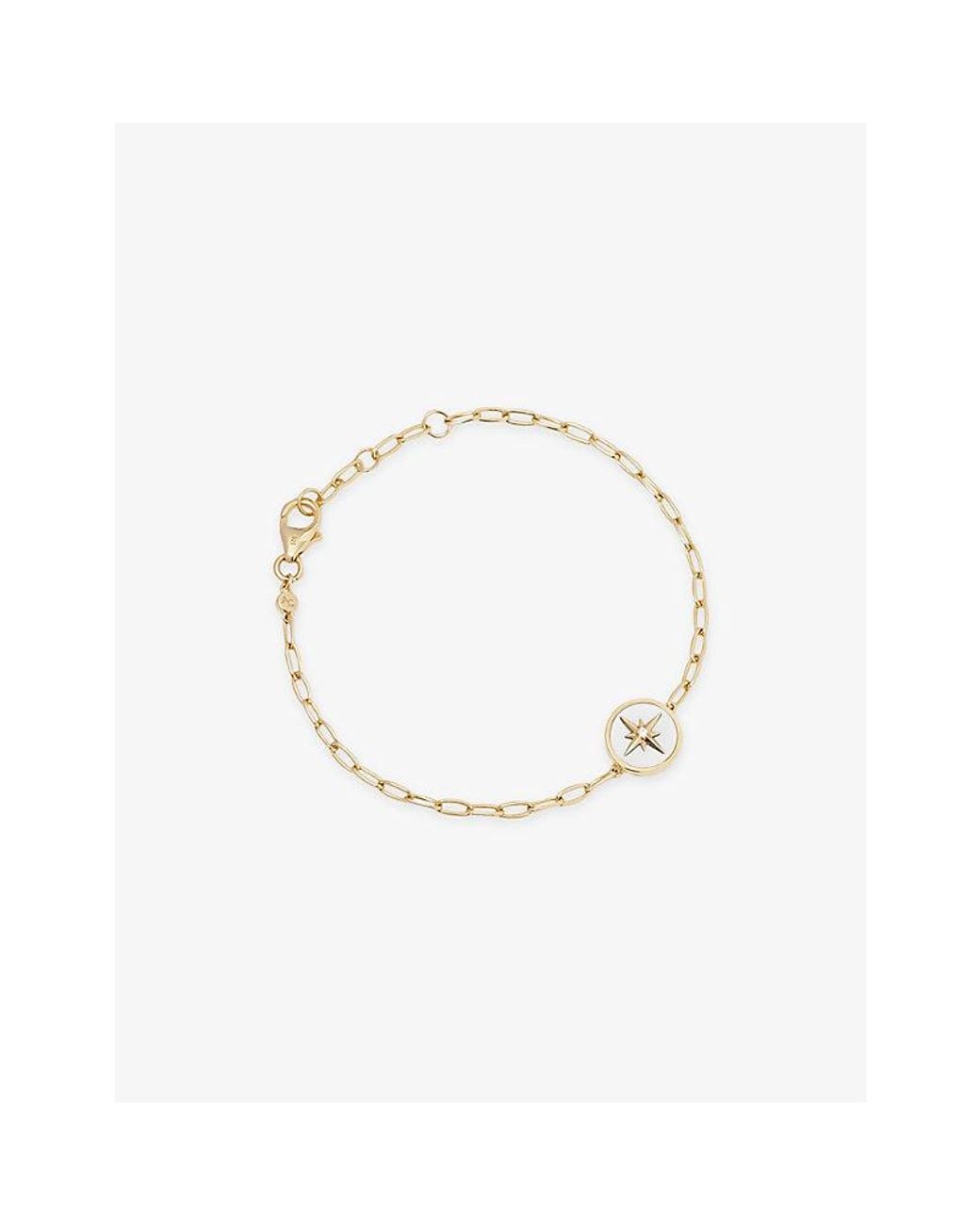 Astley Clarke White Polaris 18Ct- Plated Sterling- And Mother-Of-Pearl Locket Bracelet