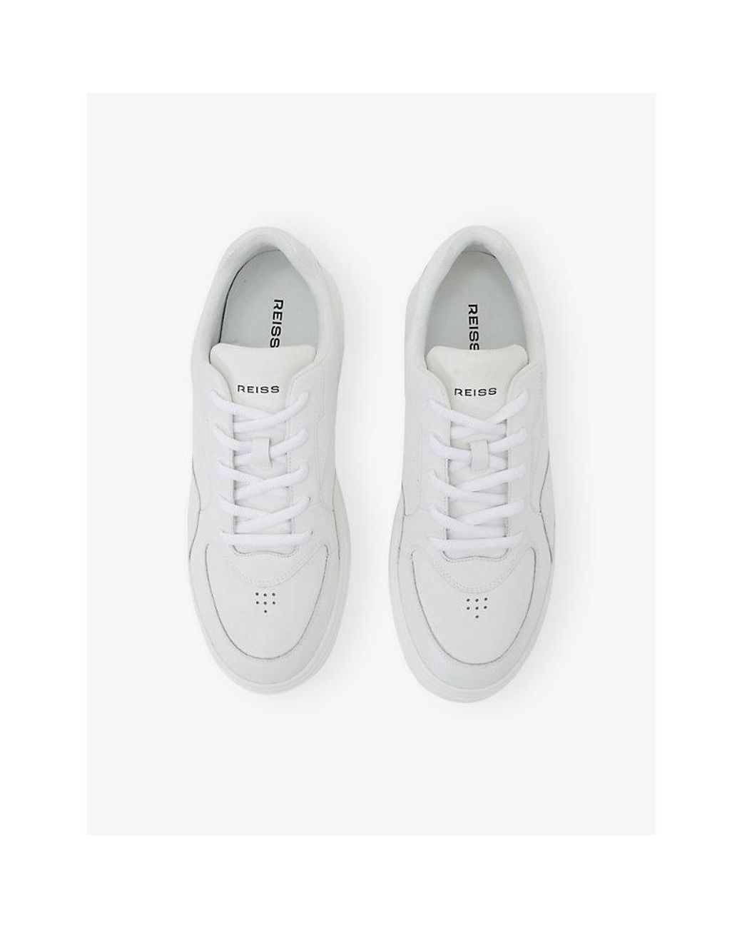 Reiss White Cast Leather Trainers for men