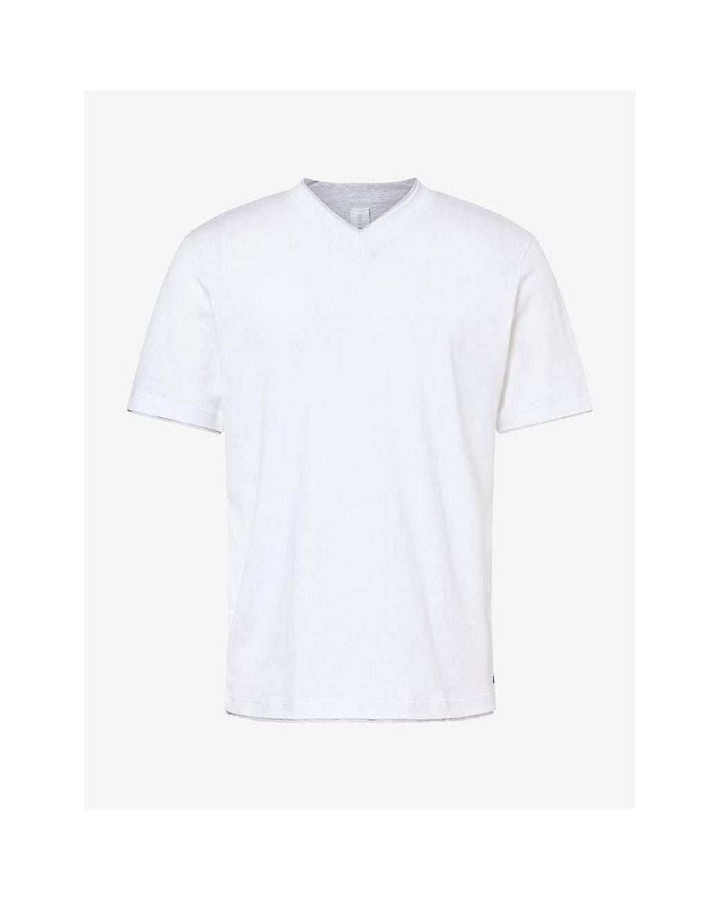 Eleventy White V-Neck Cotton T-Shirt for men