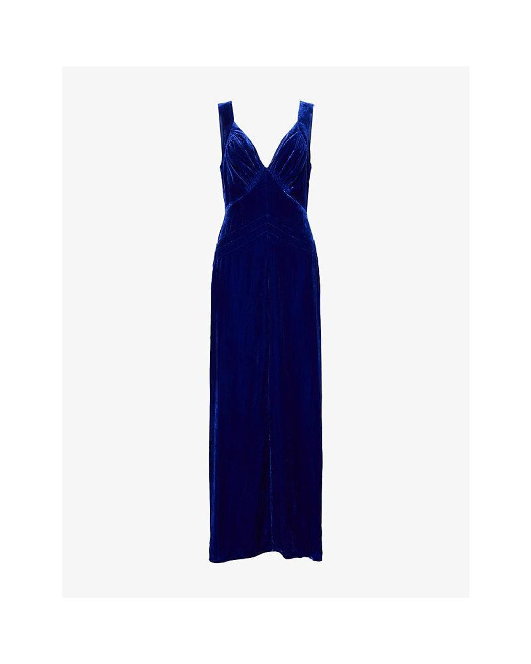 Reformation Blue X Alexa Chung Legacy Velvet Gown