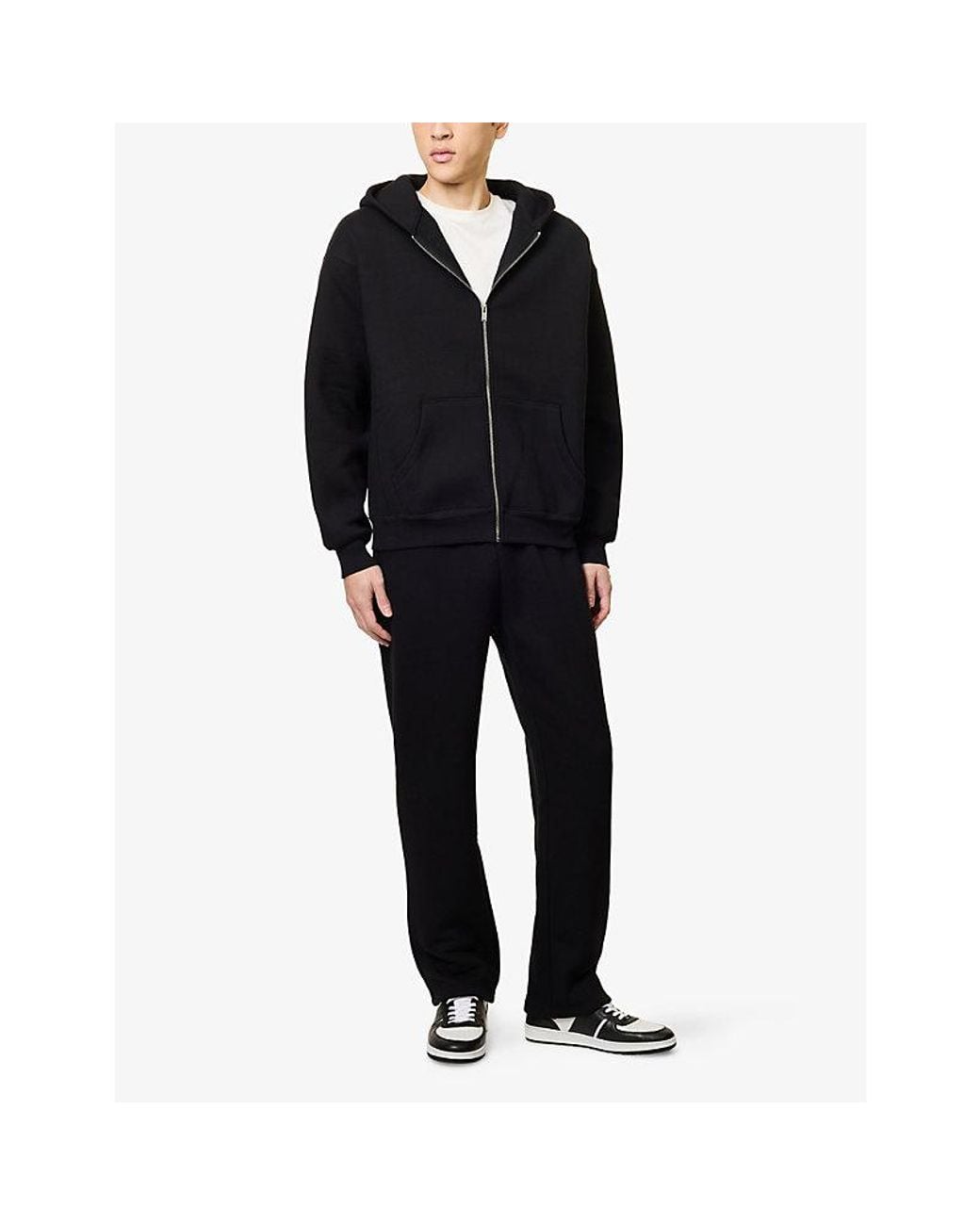 Arne Blue Relax Zip-Through Cotton-Blend Hoody for men