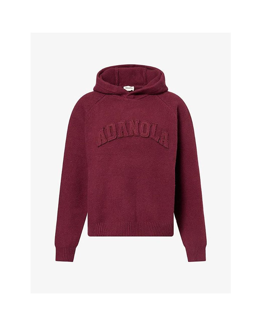 ADANOLA Red Varsity Oversize Cotton-Knit Hoody
